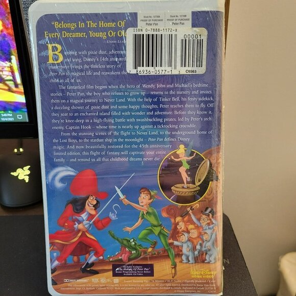 NEW Walt Disney Masterpiece Peter Pan VHS Fully restored Limited Edition - Picture 2 of 4